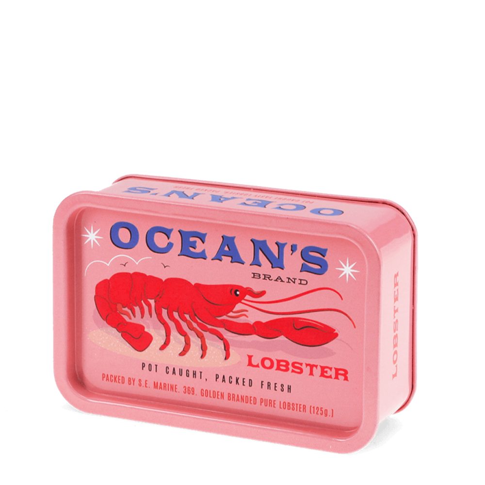 Rex London Aufbewahrungsdose Kleine Dose mit Deckel (Metalldose mit Retro-Aufdruck, 1 St., ca. 10 x 6,5 x 3,2 cm), Fisch, Lobster Motiv, ca. 10 x 6,5 x 3,2 cm