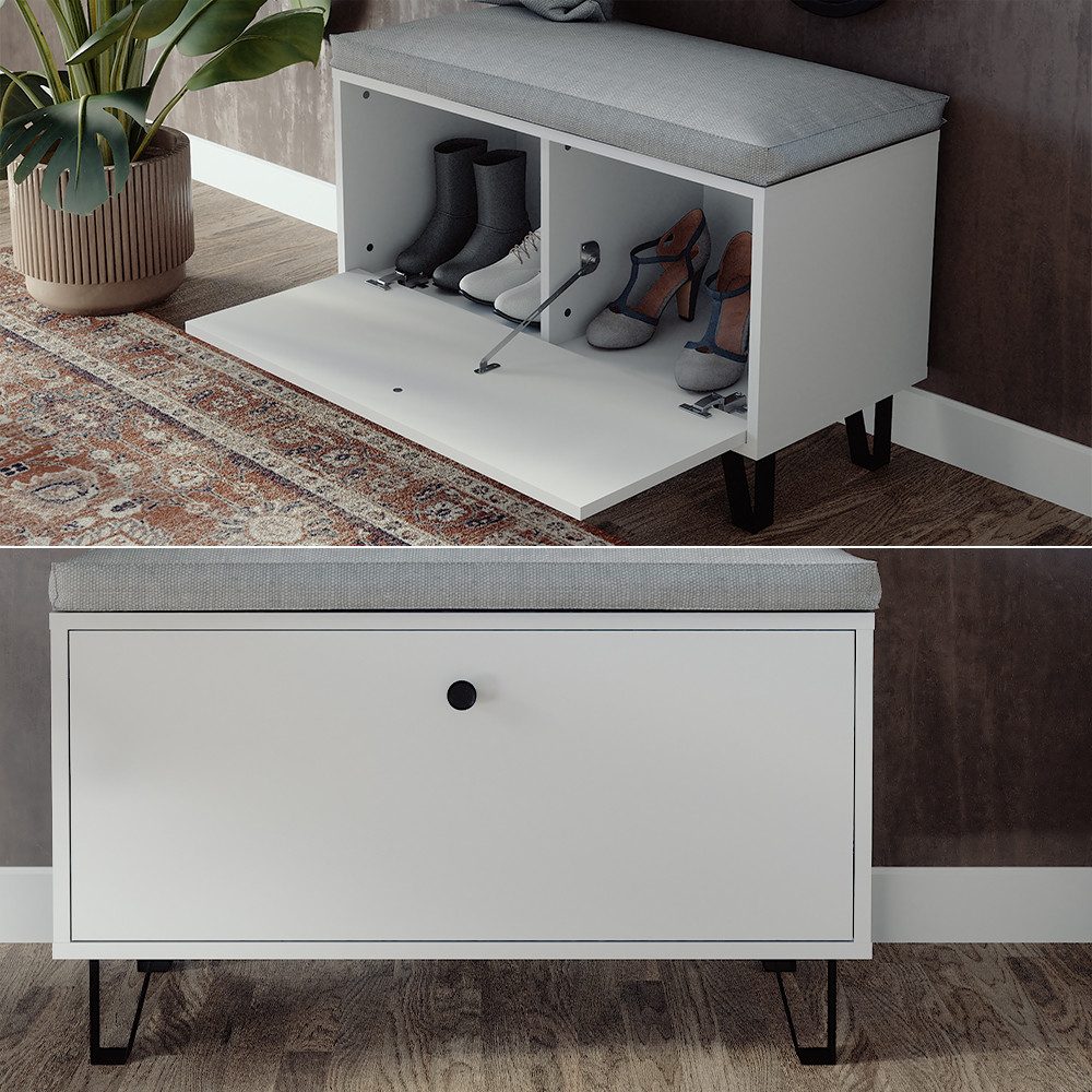 Vicco Schuhbank Siri, Weiß, 80 x 46 cm