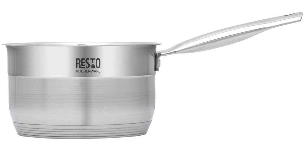 RESTO Kitchenware Kasserolle Rigel, Soßentopf 1,9 l, energiesparend und spülmaschinenfest, Edelstahl 18/10 (2-tlg), mit hitzebeständigem Glasdeckel, im Geschenkkarton