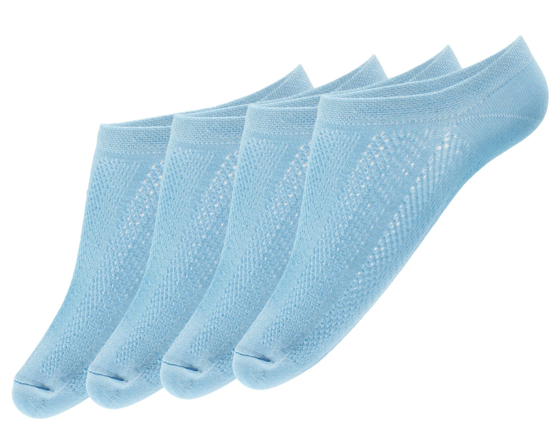 Sneakersocken 4 Paar atmungsaktive rutschfeste Sneaker Socken für Damen