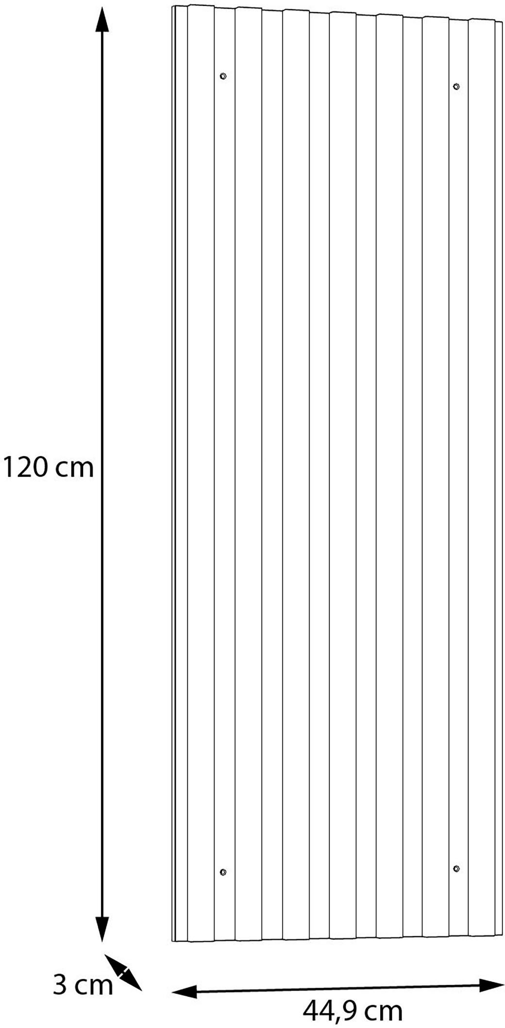 FORTE Wandregal Wandpaneel, Wandverkleidung, Innendekoration, Höhe 120cm, einfache Montage