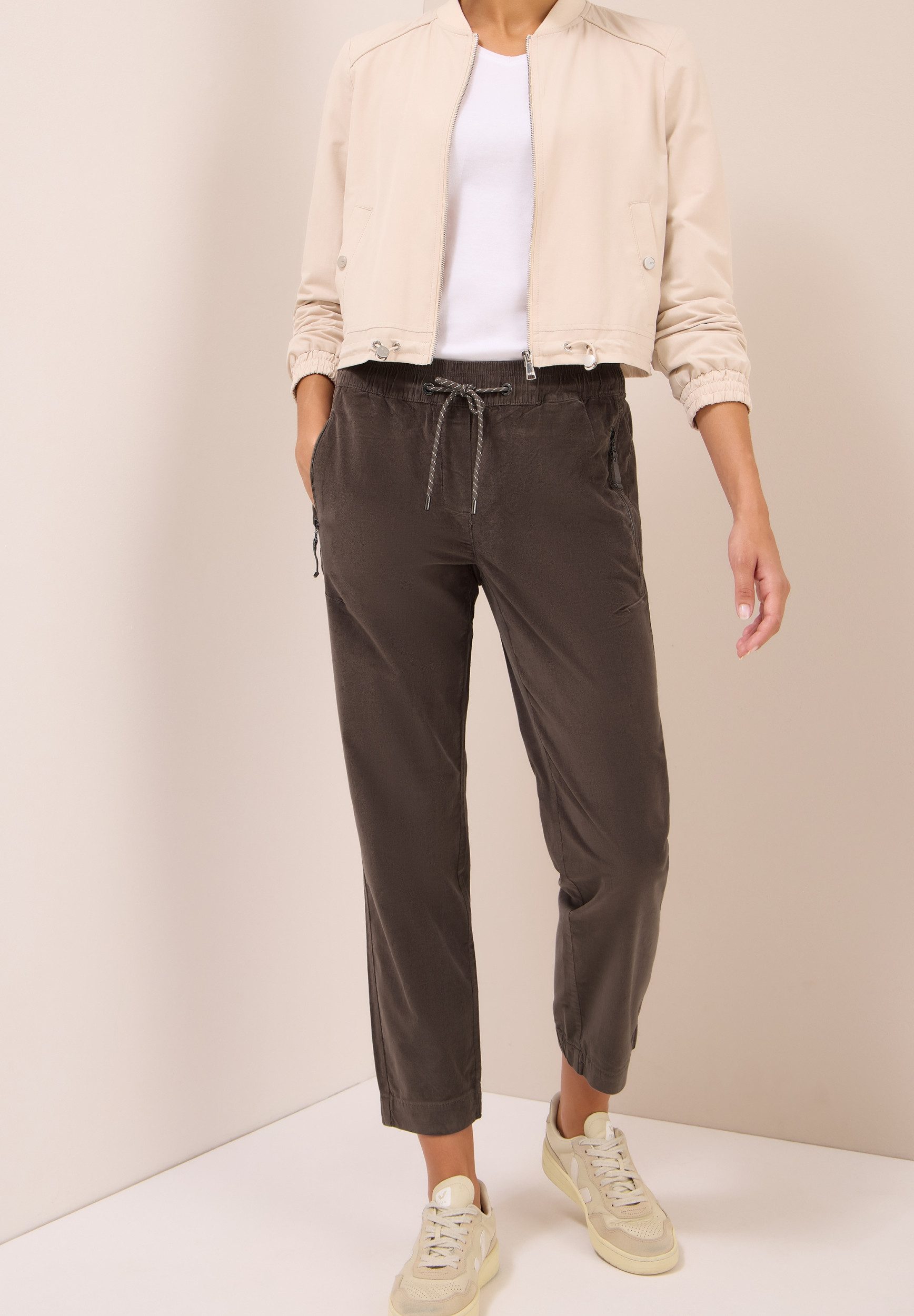 CECIL Chinos NOS Style Tracey Fine Corduroy misty taupe