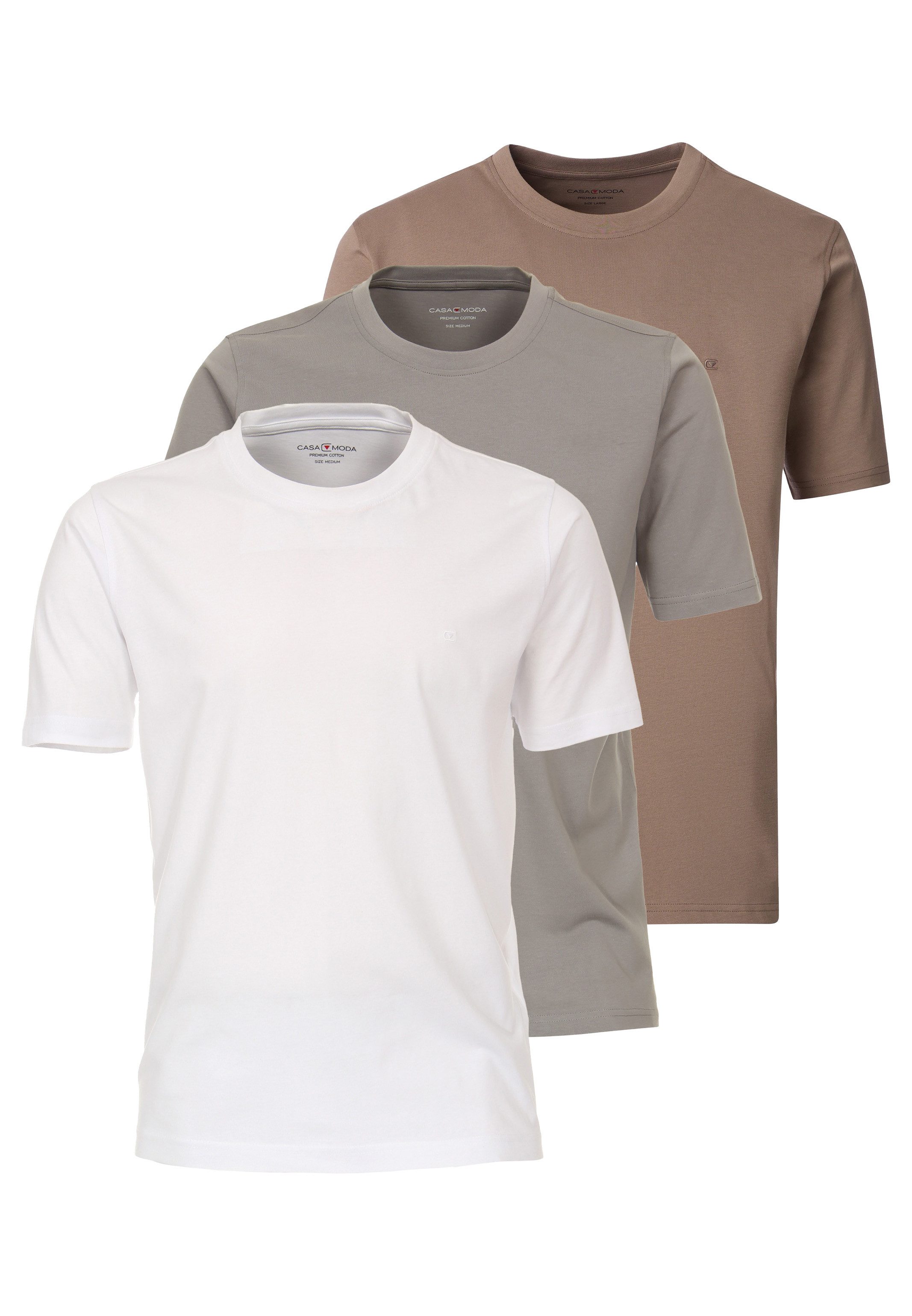 CASAMODA T-Shirt 3er Pack Basic (Spar-Set, günstig online kaufen
