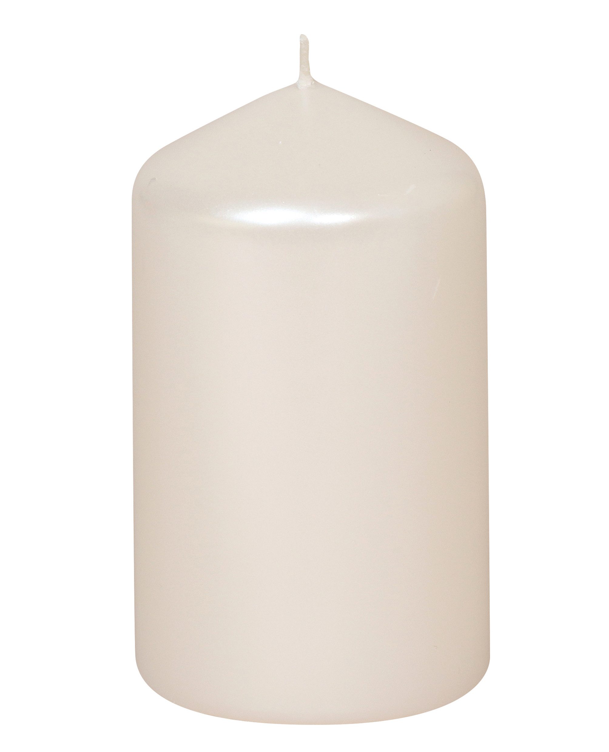 Steinhart Kerzen Stumpenkerze Stumpenkerzen "Edelglanz" Weiß 100/57 mm, 12 Stück