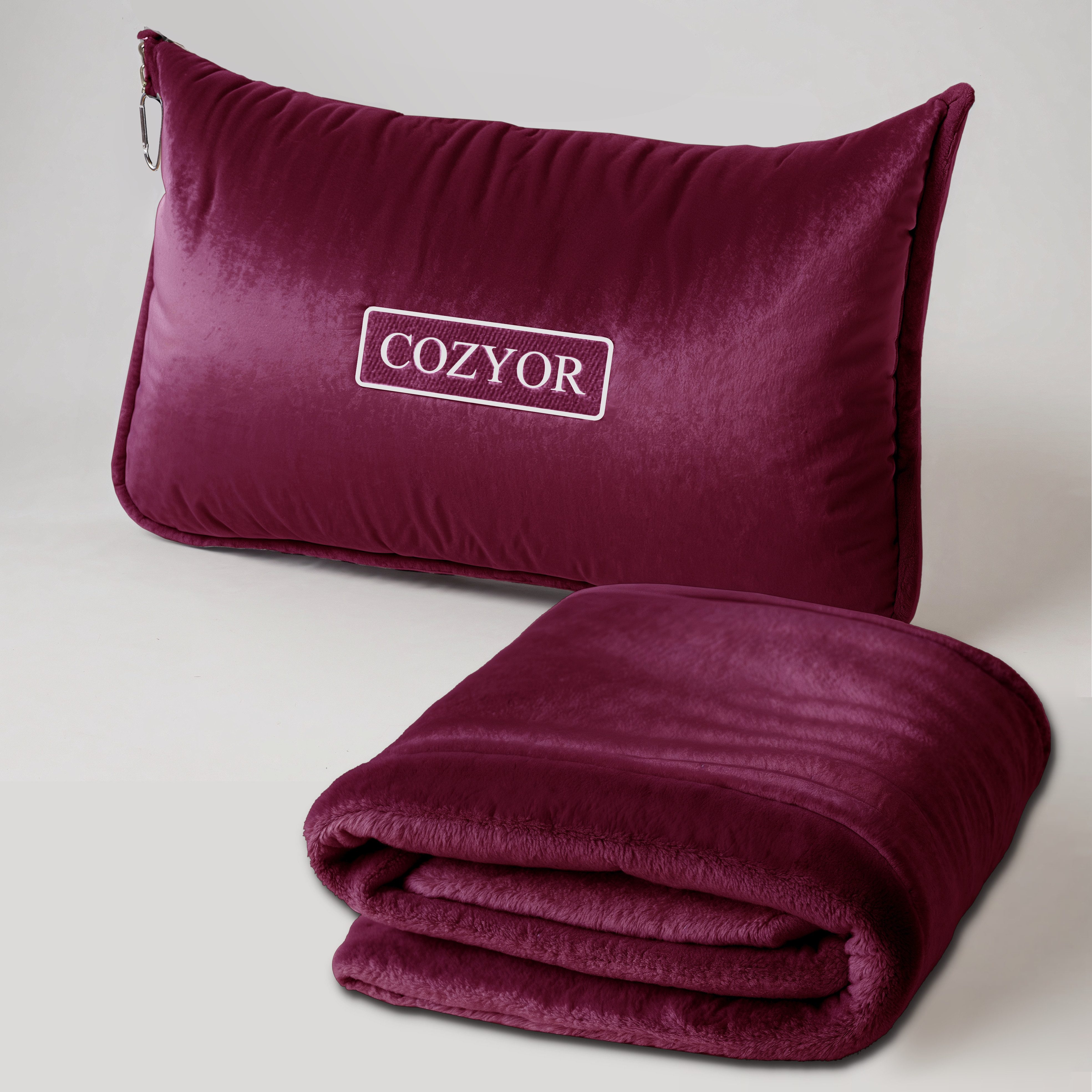 Cozyor Reisekissen und Reisedecke 2 in 1, Reiseset kuschelig weich + Rucksa günstig online kaufen