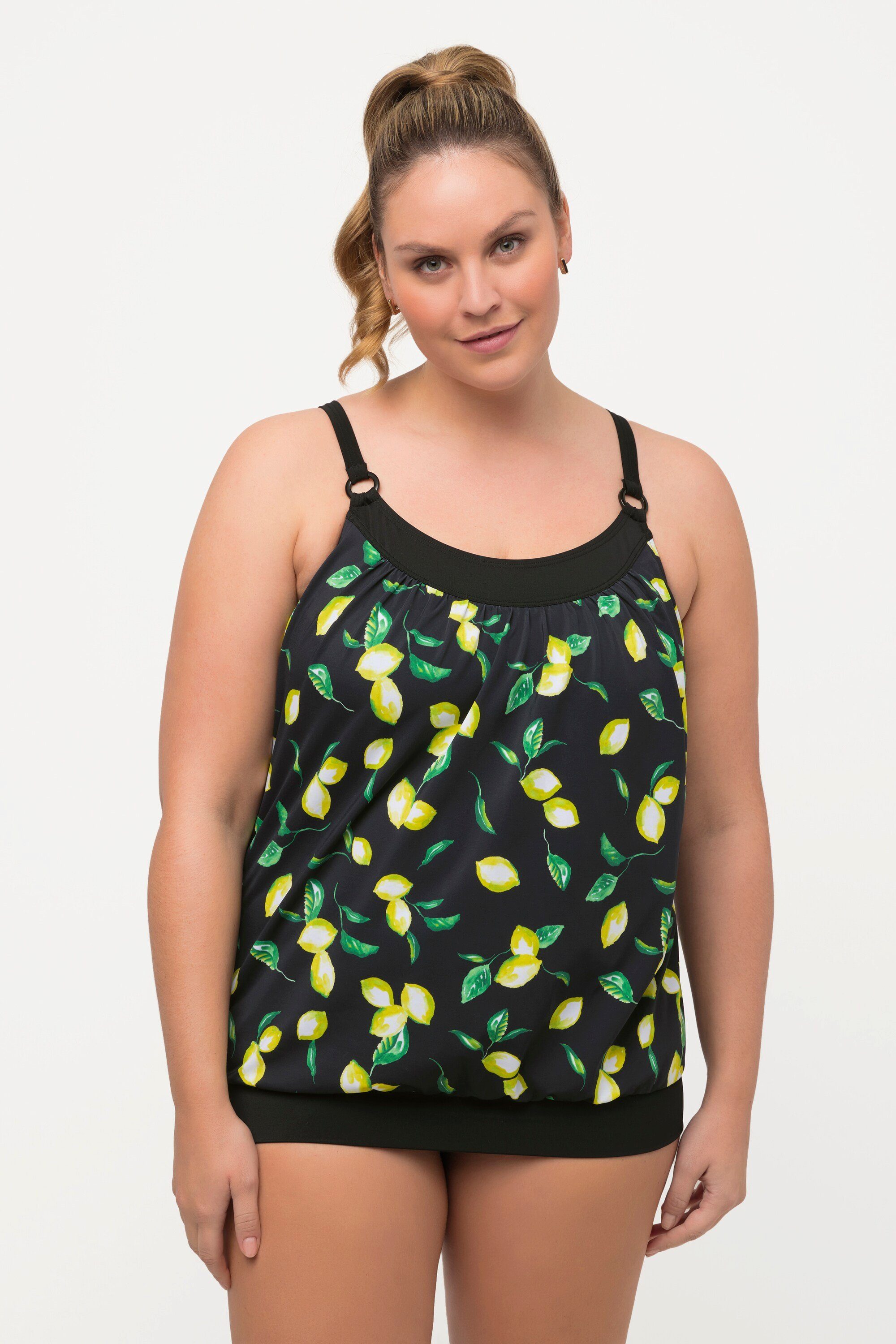 Ulla Popken Tankini Tankini Zitronen elastischer Softcups Saum