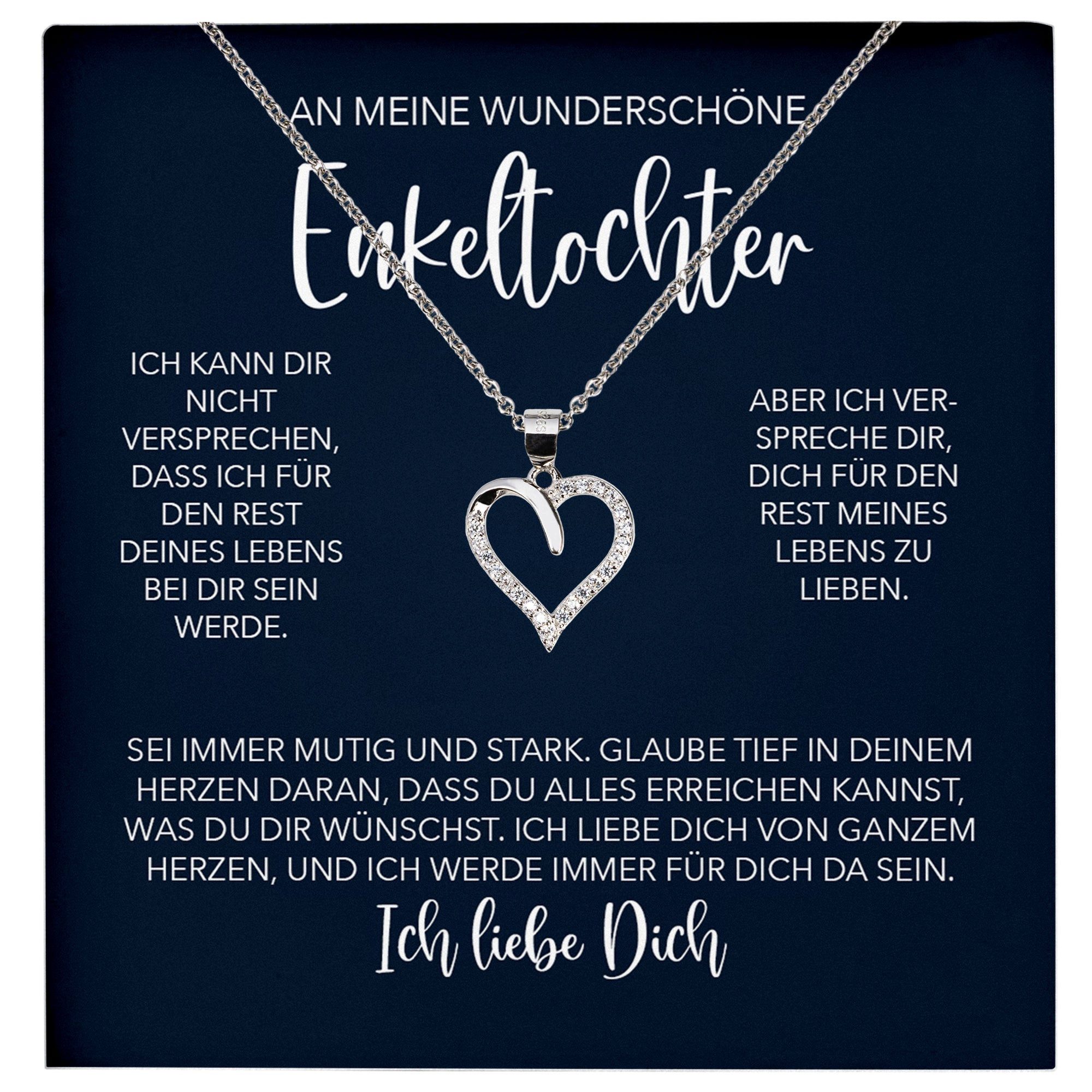 Schmuckset Wunderschöne Enkelin Geschenk Mädchen Frauen Halskette Herz Collier