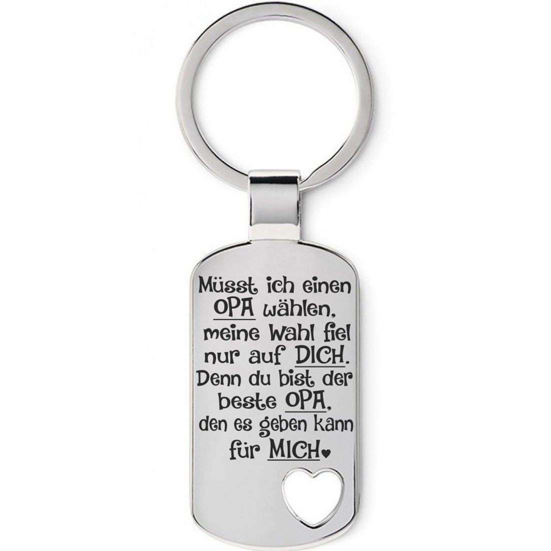 Lieblingsmensch Schlüsselanhänger müsst ich wählen... meine Wahl fiel nur auf Dich - Opa (Schlüsselanhänger mit Gravur, inklusive Schlüsselring), Robuste und filigrane Lasergravur