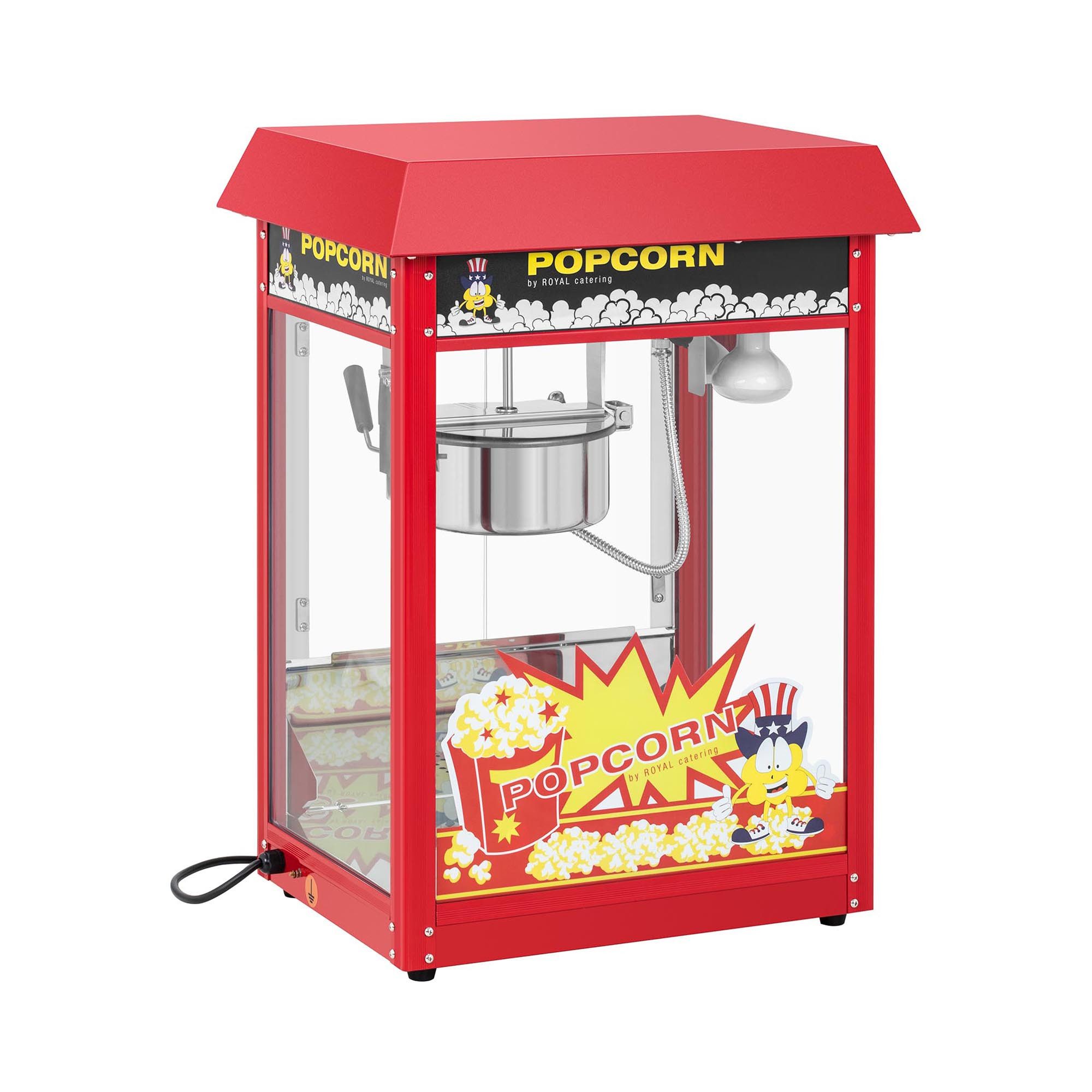 Royal Catering Popcornmaschine 5 - 6 kg/h Popcornmaker Snack-Automat retro 150 / 180° 1600 W Profi
