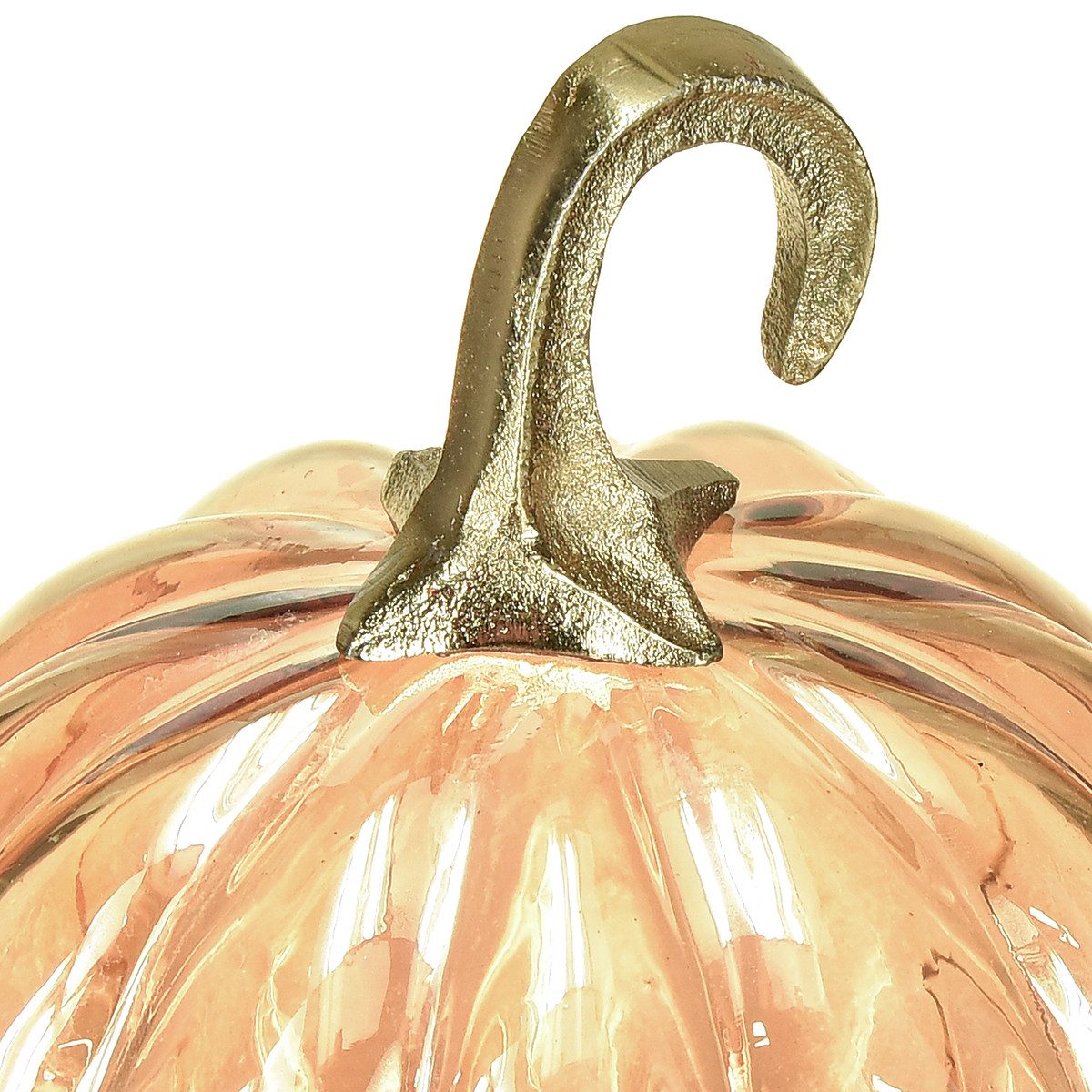 Thumbnail - Viana Streudeko Glas Kürbis Herbstdeko Orange Schimmernd Tischschmuck Ø14cm H18cm