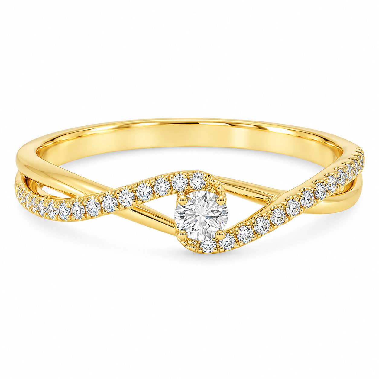 Adam & Eve Verlobungsring Diamantring 585/- Gold, oder Weißgold - inklusive Echtheitszertifikat (mit 29 Brillanten), AE35 mit 0,27 ct. Diamanten