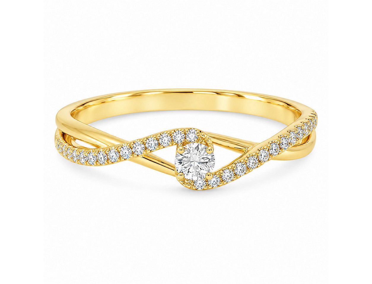 Adam & Eve Verlobungsring Diamantring 585/- Gold, oder Weißgold - inklusive Echtheitszertifikat (mit 29 Brillanten), AE35 mit 0,20 ct. Diamanten