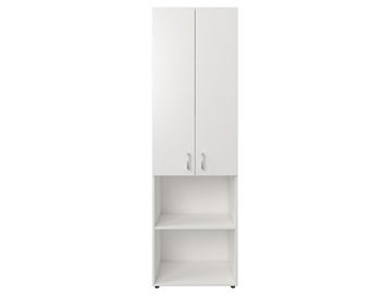 möbelando Aktenschrank Trio 32 zeitloser Beistellschrank aus Spanplatte in weiß mit 3 höhenverstellbaren Einlegeböden. Breite 57 cm, Höhe 190 cm, Tiefe 34,5 cm - Made in Germany