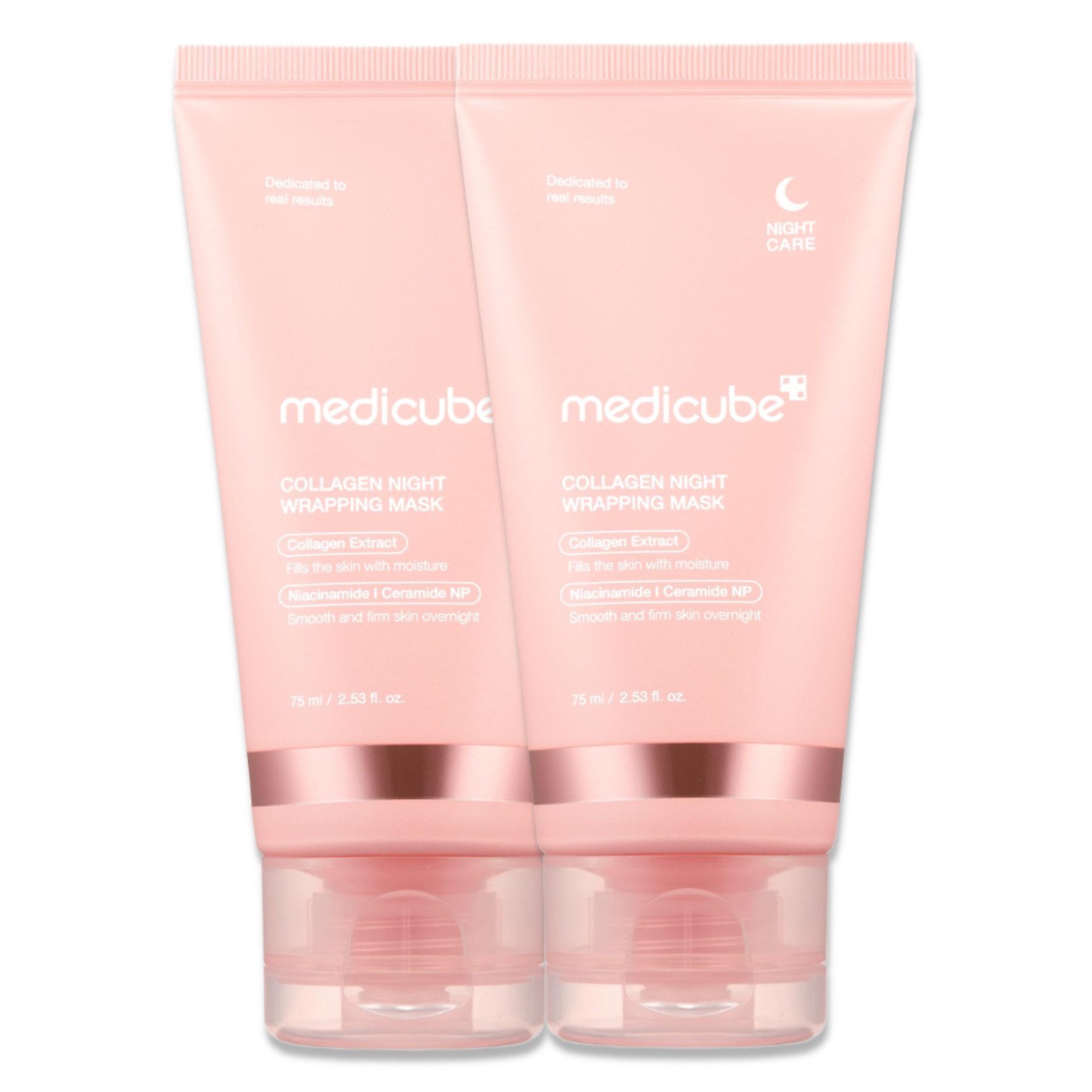 Medicube Gesichtsmaske Collagen Night Wrapping Mask Kollagen Nachtmaske Gesichtsmaske 75ml, 2-tlg., Anti-Aging, spendet Feuchtigkeit, Nachtmaske