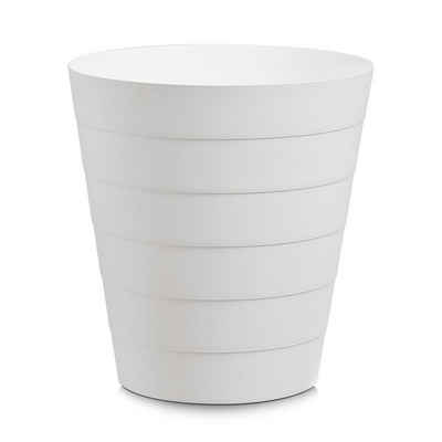 Basera® Mülleimer Papierkorb für Büro, Bad, Jugendzimmer & Kinderzimmer, 13,5 Liter, 29 x 29 x 30 cm, Kunststoff, rund, weiß