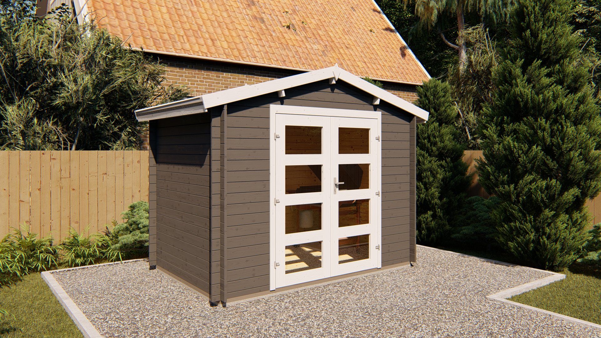 Finn Art Blockhaus Gartenhaus Funny 10 Holzhaus Blockbohlenhaus, BxT: 298x200 cm