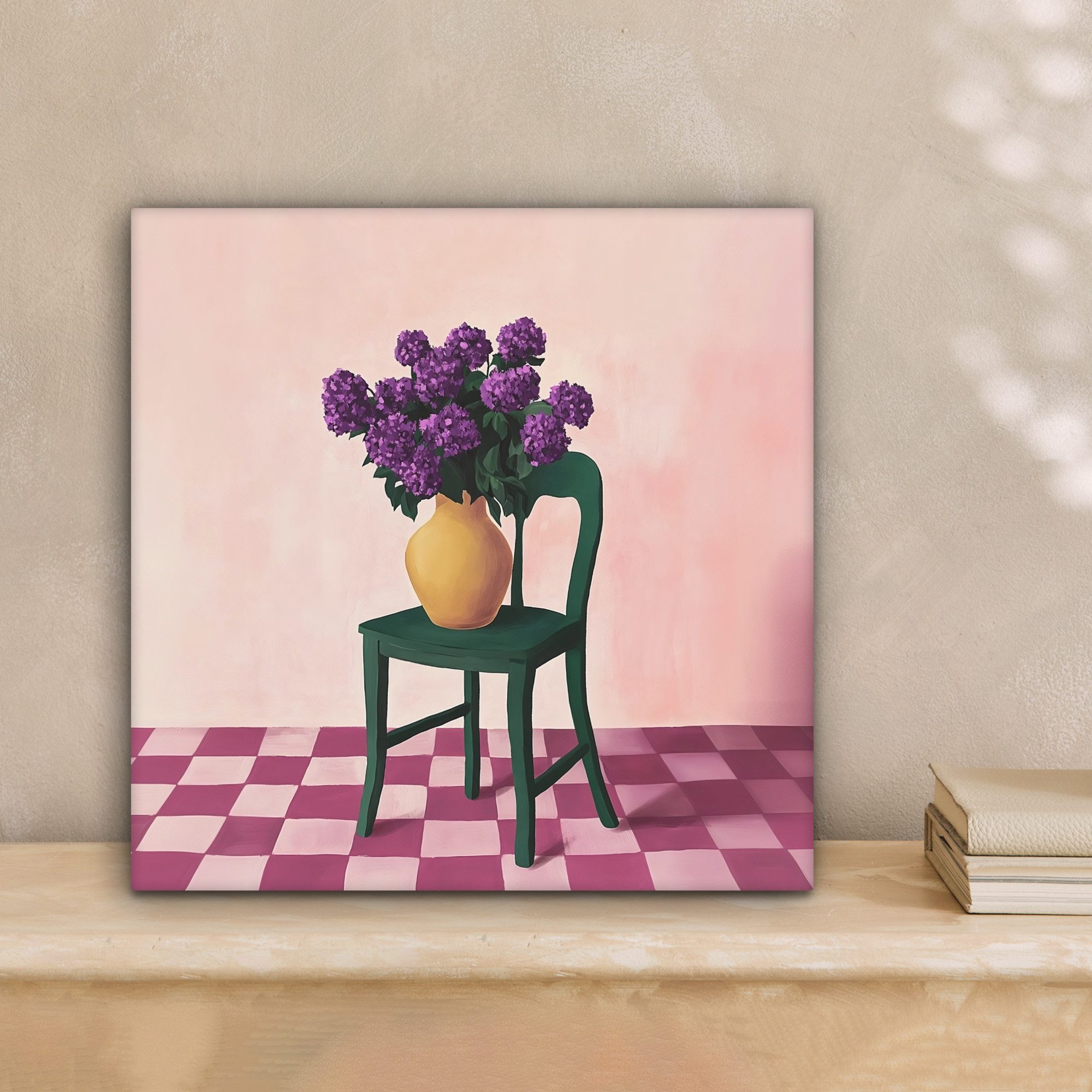 OneMillionCanvasses® Leinwandbild Stuhl - Vase - günstig online kaufen