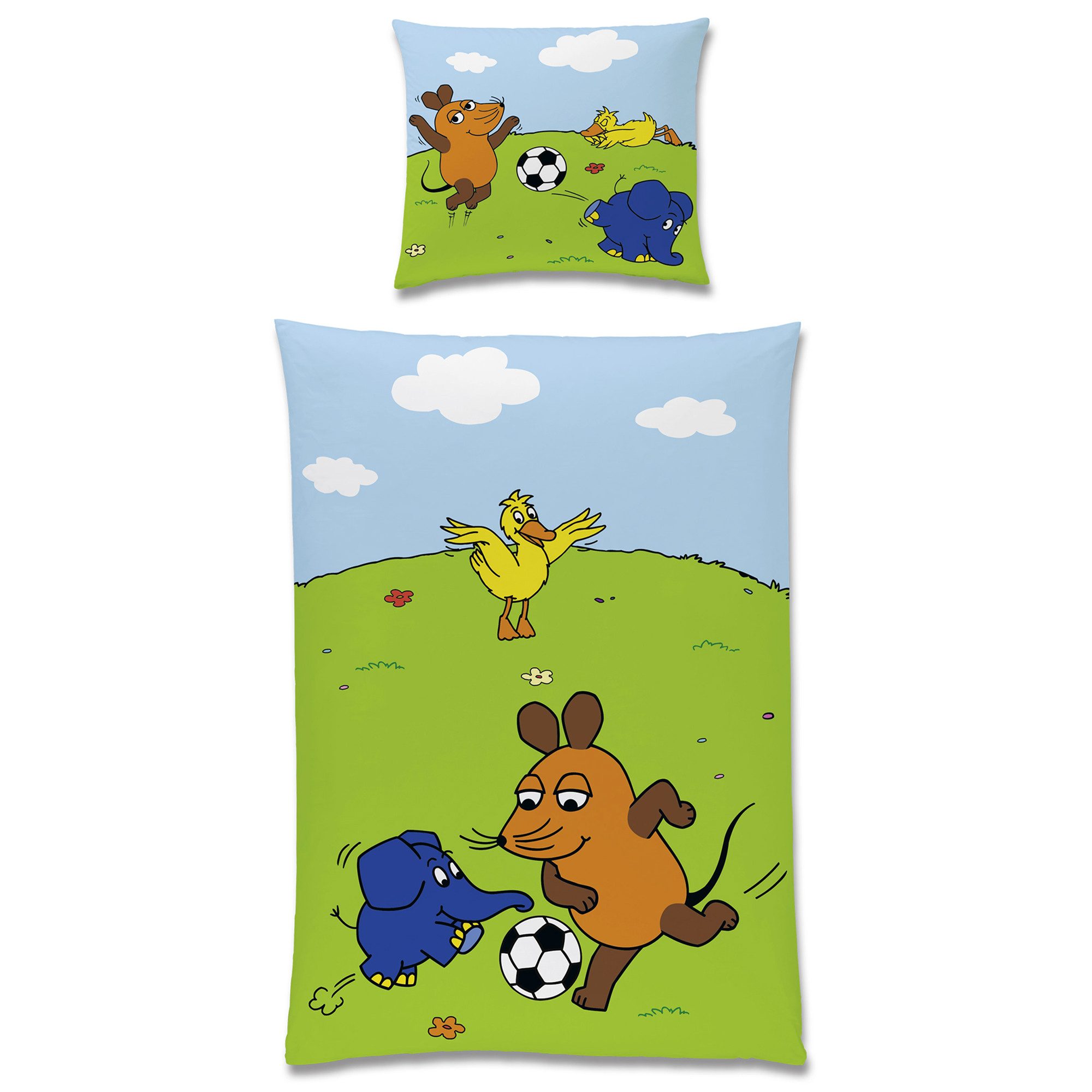 BERONAGE Kinderbettwäsche Die Sendung mit der Maus Fußball-Turnier Bettwäsc günstig online kaufen