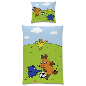 Kinderbettwäsche Die Sendung mit der Maus Fußball-Turnier Bettwäsche Linon / Renforcé, BERONAGE, 100% Baumwolle, 2 teilig, 135x200 + 80x80 cm