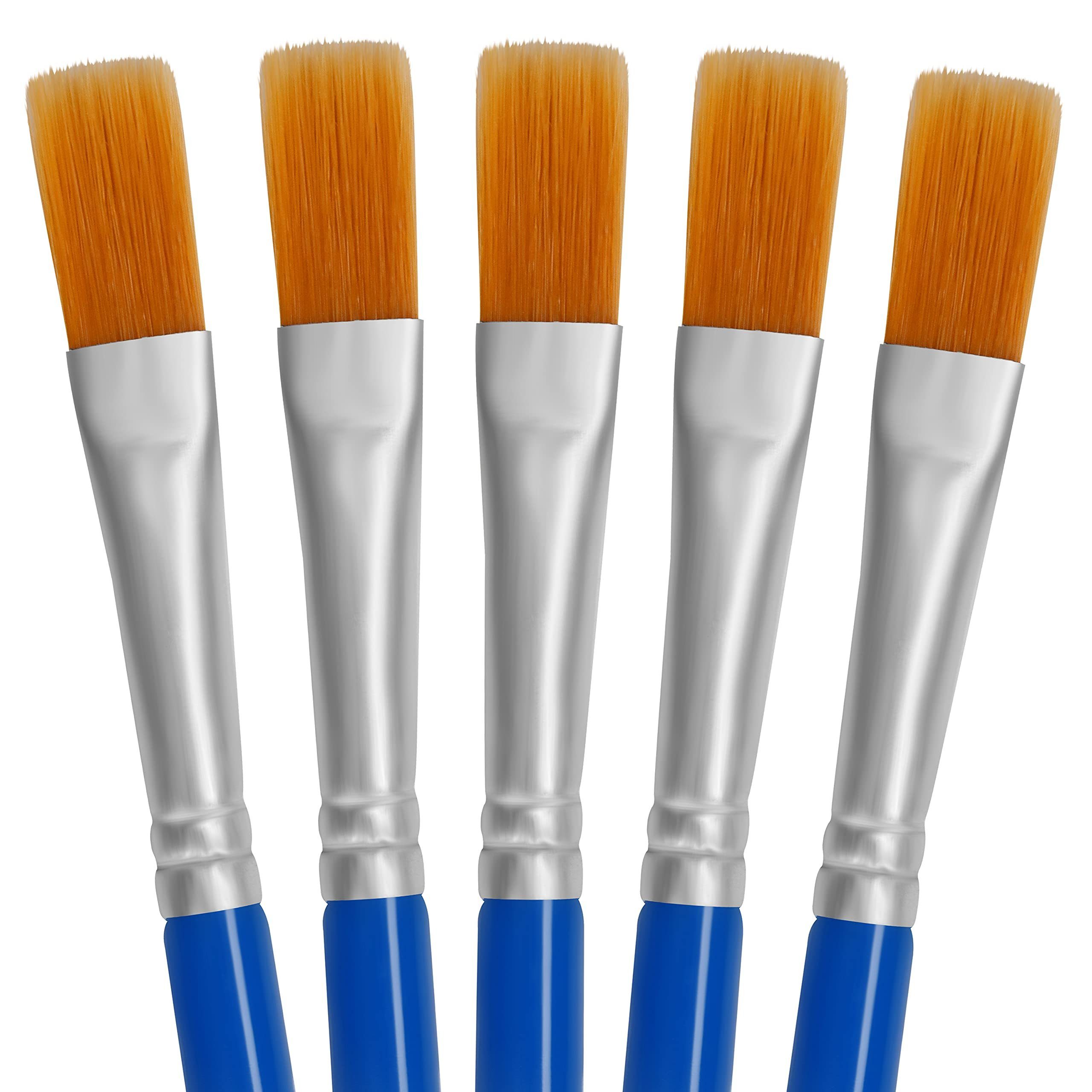 Pack) (50er Acryl bytes), Blaue Öl für Flachpinsel Kurtzy Pro Öl Blaue Pinselset: und (50 Stück) Aquarell, Aquarell, für Acryl Pinsel (60 & Flachpinsel