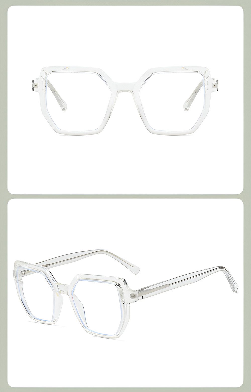 PACIEA Lesebrille Damen Herren Sechseckige Oversized Anti Blaulicht