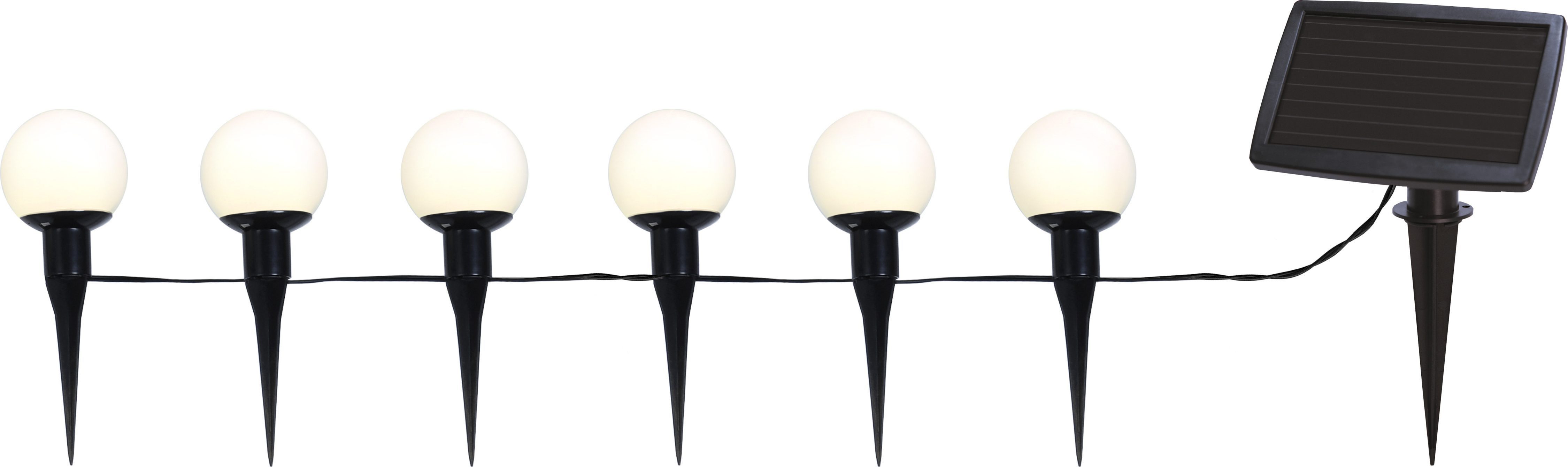 STAR TRADING LED-Lichterkette Globus, 6-flammig, als Kette oder Erdspiesse, mit Wintersolarpanel,  inkl. Akku, outdoor