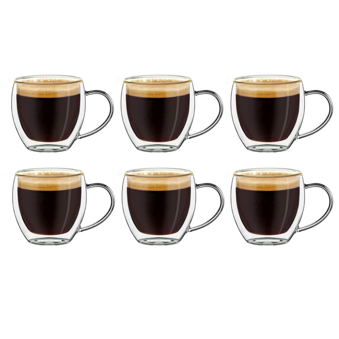 Teeglas Thermoglas Espressoglas hoch mit Henkel 6er Set; 100ml