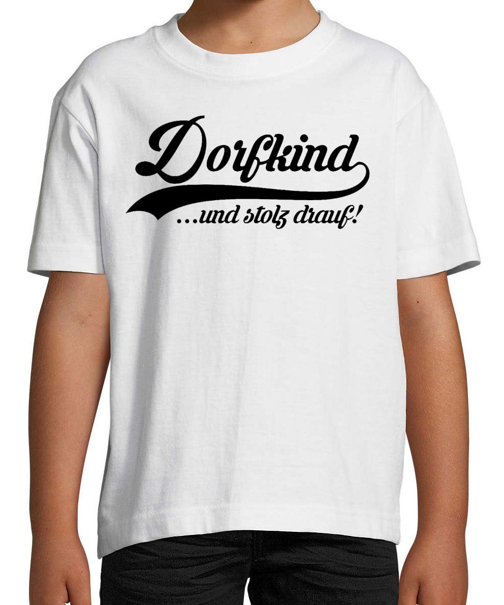 Youth Jungen Weiß für Mädchen und Shirt mit Dorfkind T-Shirt Designz Kinder Frontprint lustigem
