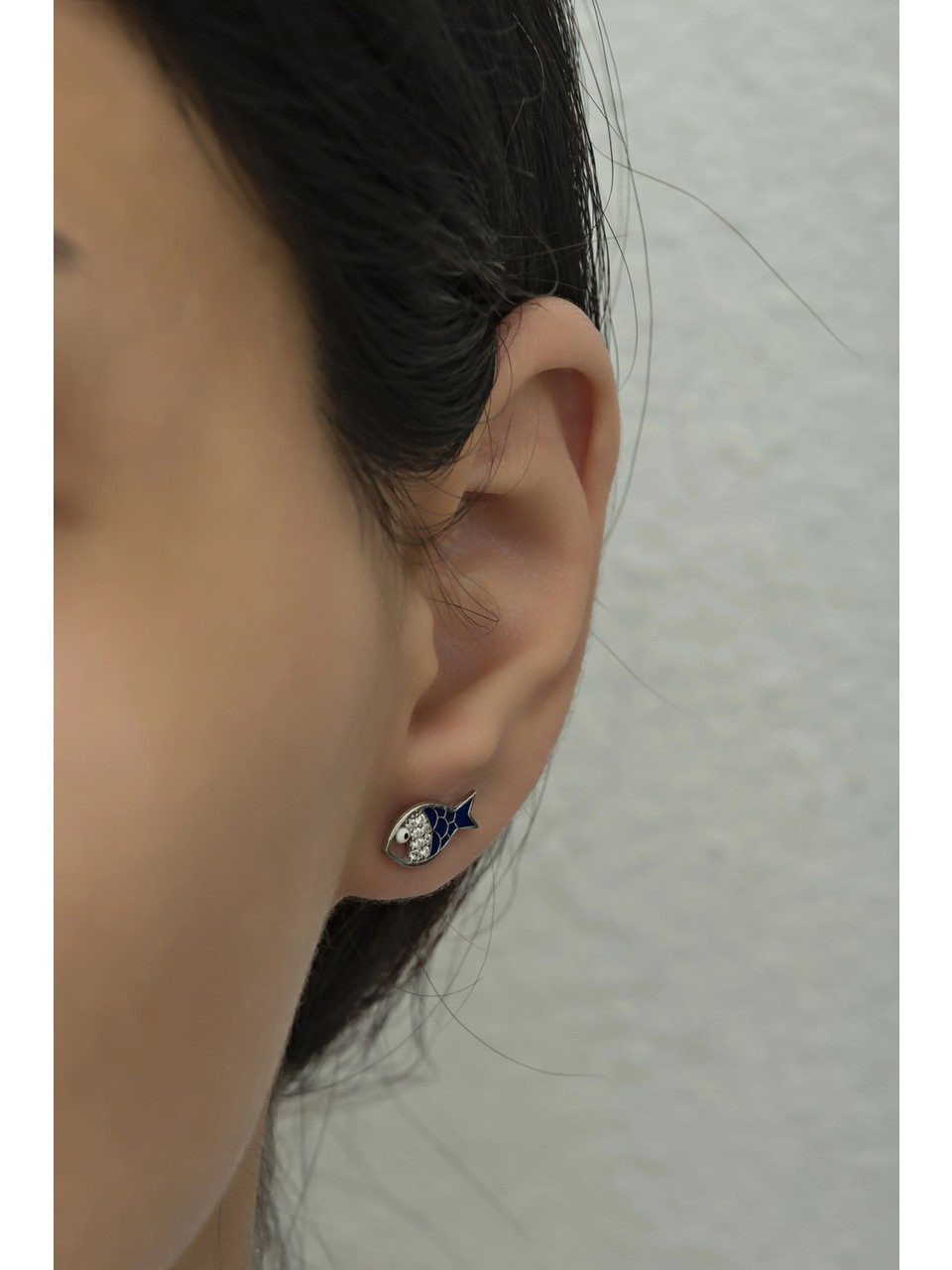 Nisan Ohrring-Set, 925 Silber Ohrstecker – Zirkonia & Emaille Fisch Design, günstig online kaufen