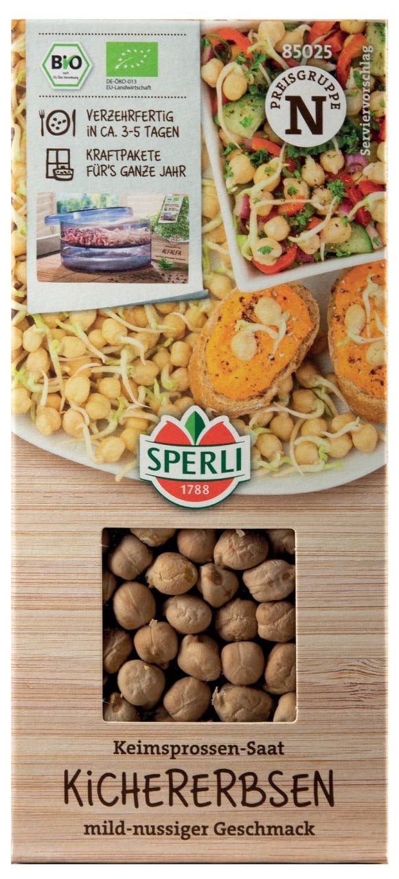 Sperli Kräutersamen Sperli BIO Keimsprossen-Saat Kichererbse, Bio