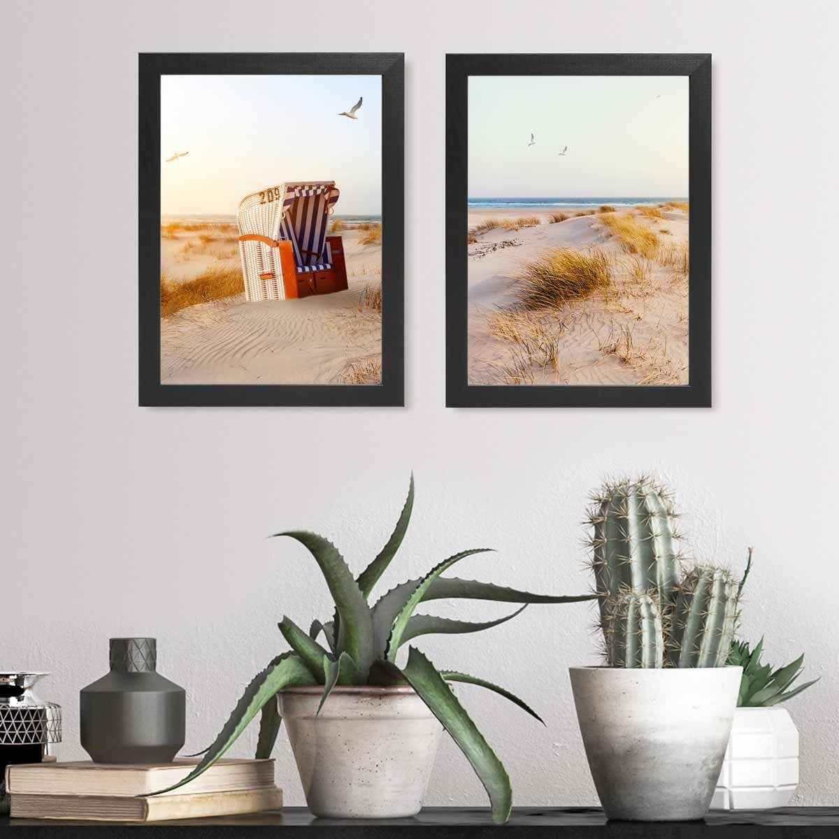 PHOTOLINI Bilderrahmen 2er Set Massivholz-Rahmen Modern günstig online kaufen