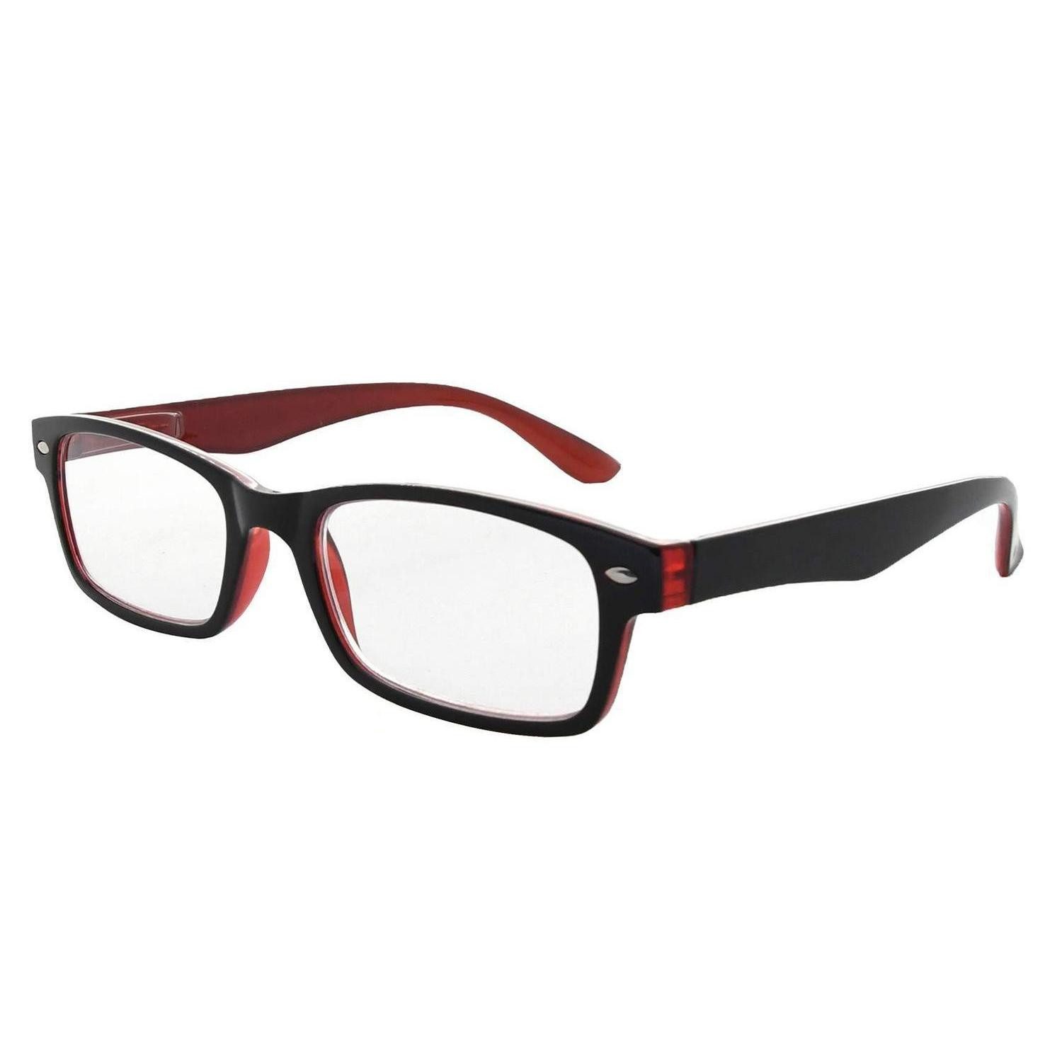 LuxusKollektion Lesebrille Lesebrille Damen Federscharniere Schwarz Rot +3.0