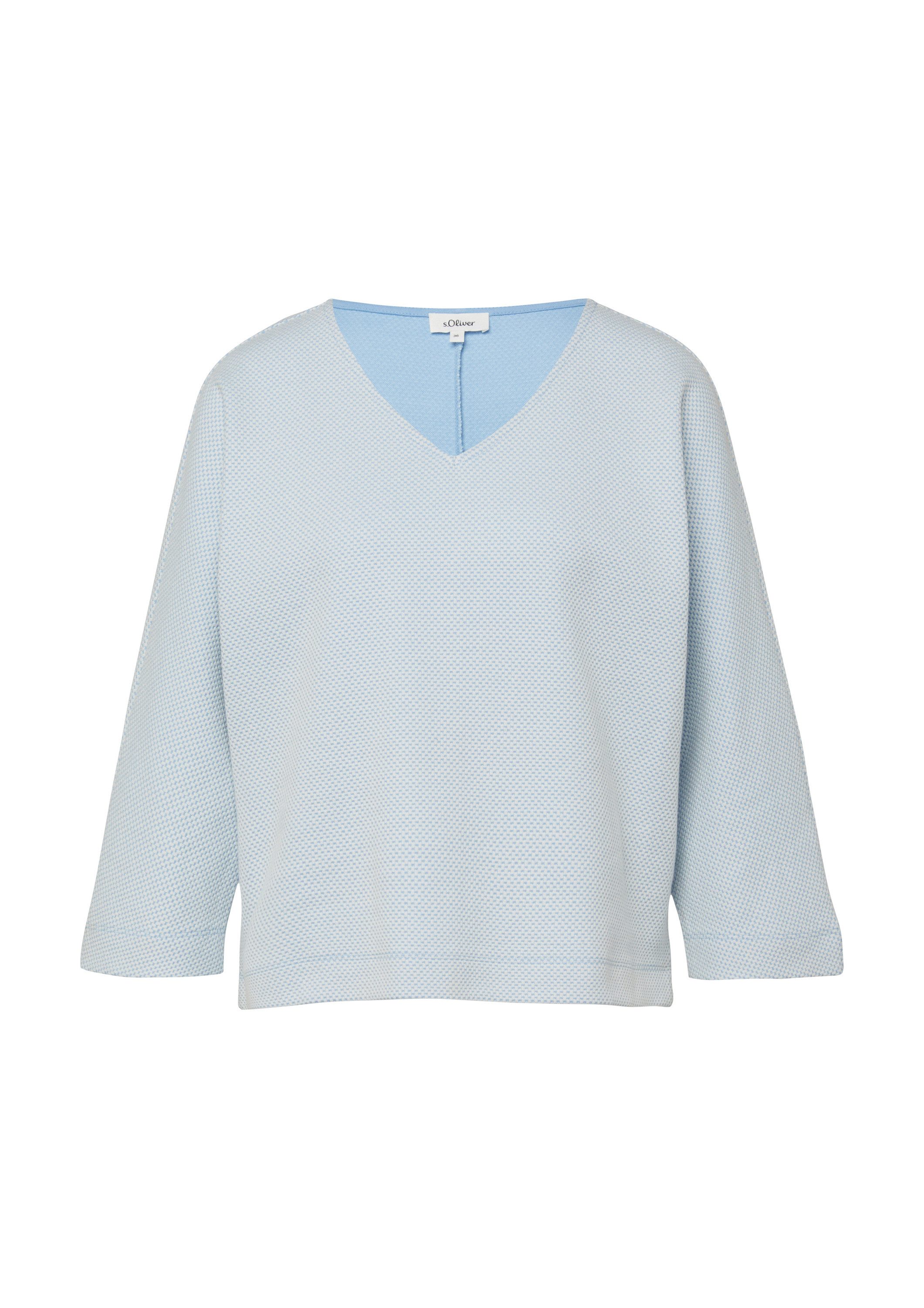 s.Oliver 3/4 Arm-Pullover Sweatshirt Strukturiertes Sweatshirt mit Flederma günstig online kaufen