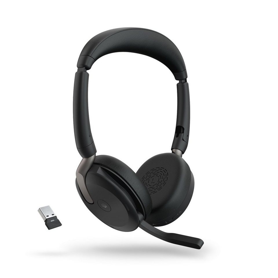 Jabra Evolve2 65 Flex MS Kopfhörer (Active Noise Cancelling (ANC), Bluetooth,  Stereo USB-A), Optimierter Sound für den professionellen und privaten  Einsatz