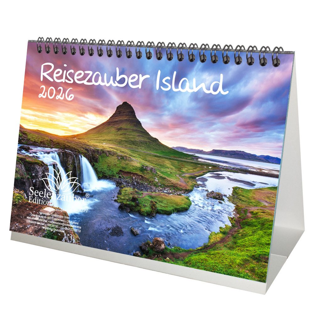 Seelenzauber Tischkalender Reisezauber Island DIN A5 Tischkalender für 2026 Reykjavík Stadt Reise