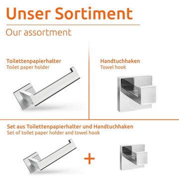 ECENCE Toilettenpapierhalter Toiletten-Papierhalter Chrom WC-Klo-Rollenhalter