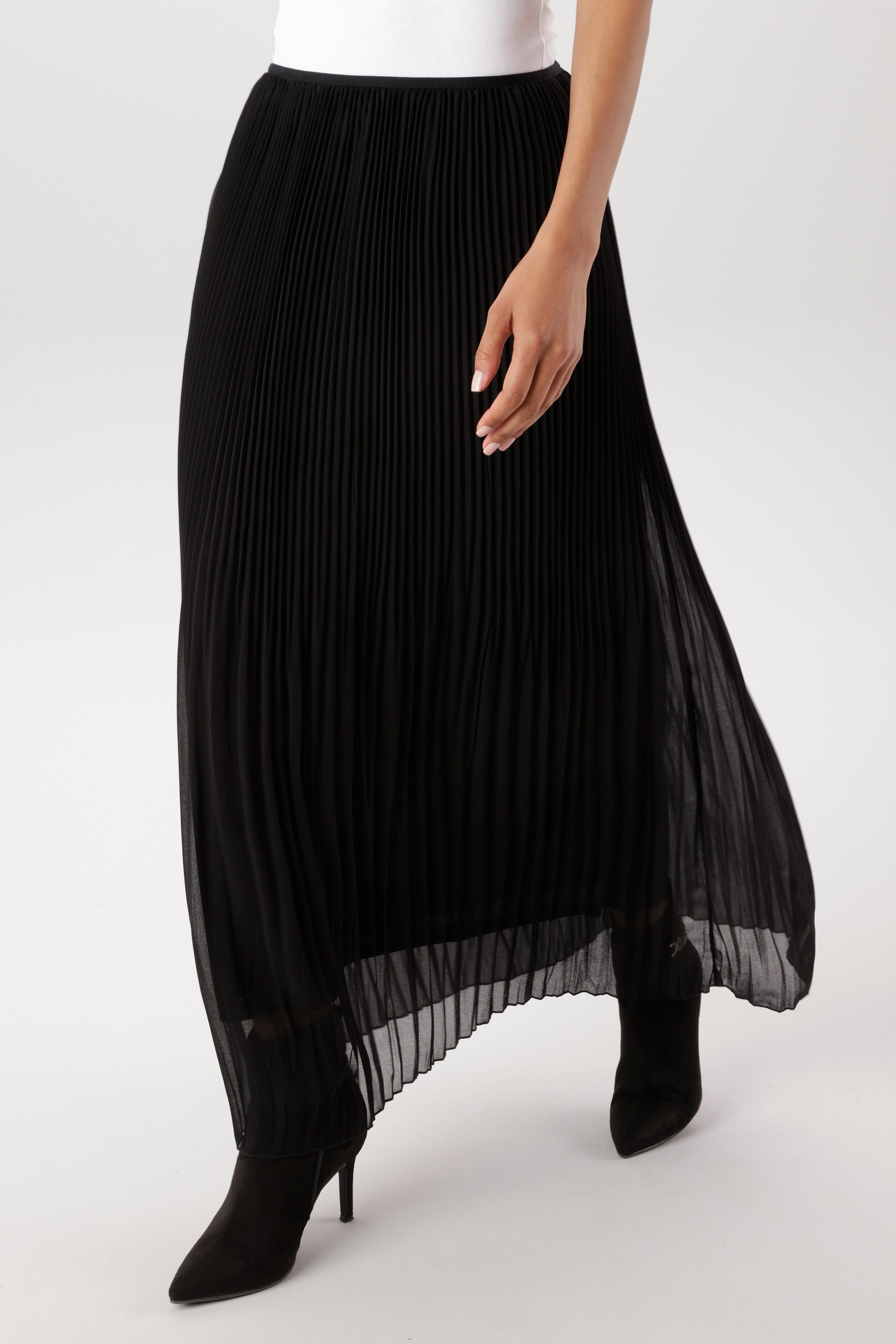 Aniston SELECTED Plisseerock plissierter, leicht transparenter Chiffon, gefüttert - NEUE KOLLEKTION