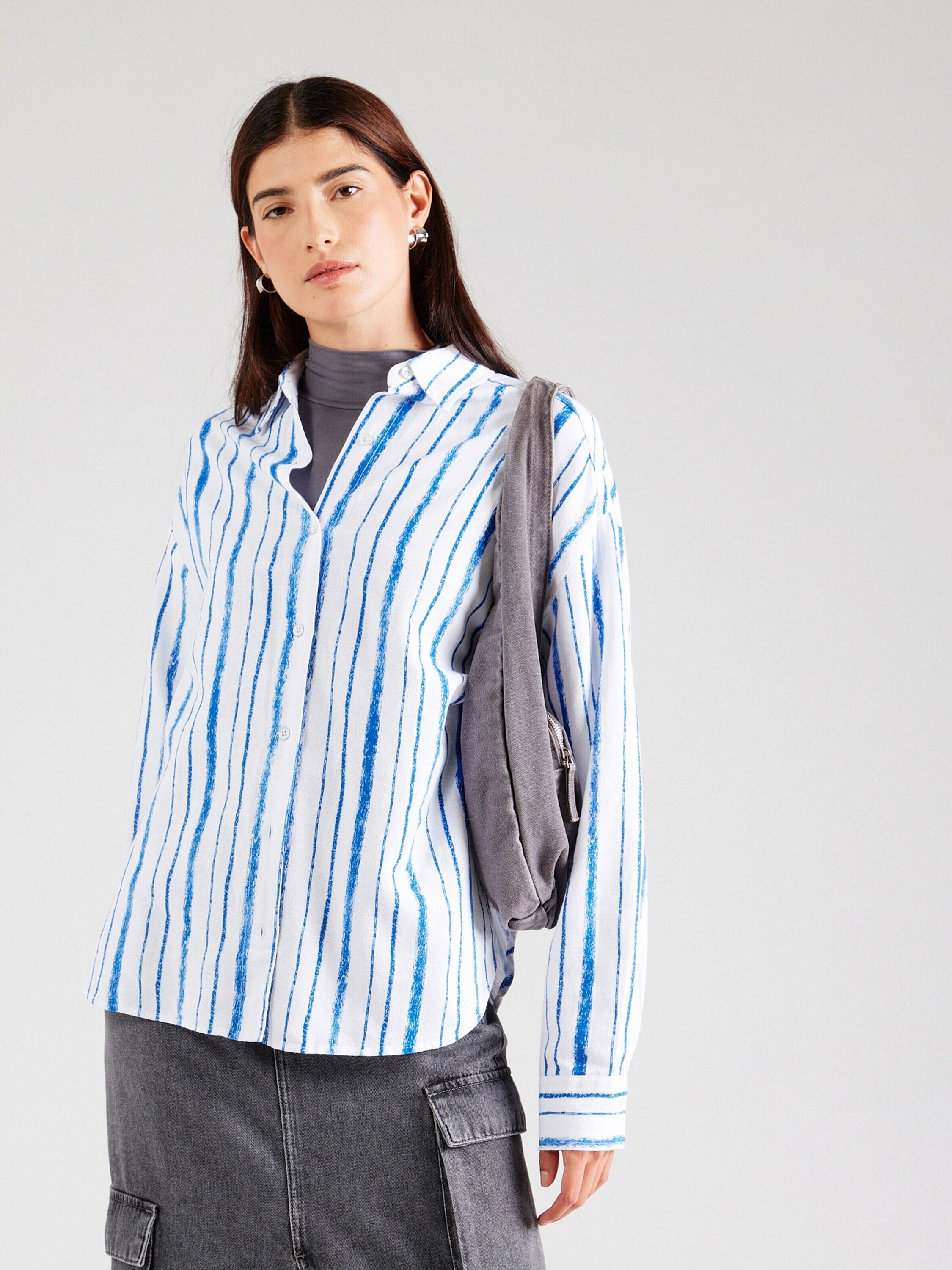 Mavi Langarmbluse (1-tlg) Falten