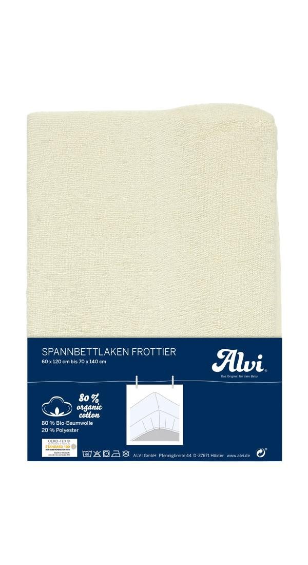 Alvi® Spannbettlaken Spannbettlaken Bio-Baumwolle, Baumwolle, Gummizug: rundum, (1 Stück), faltenfrei durch Gummizug