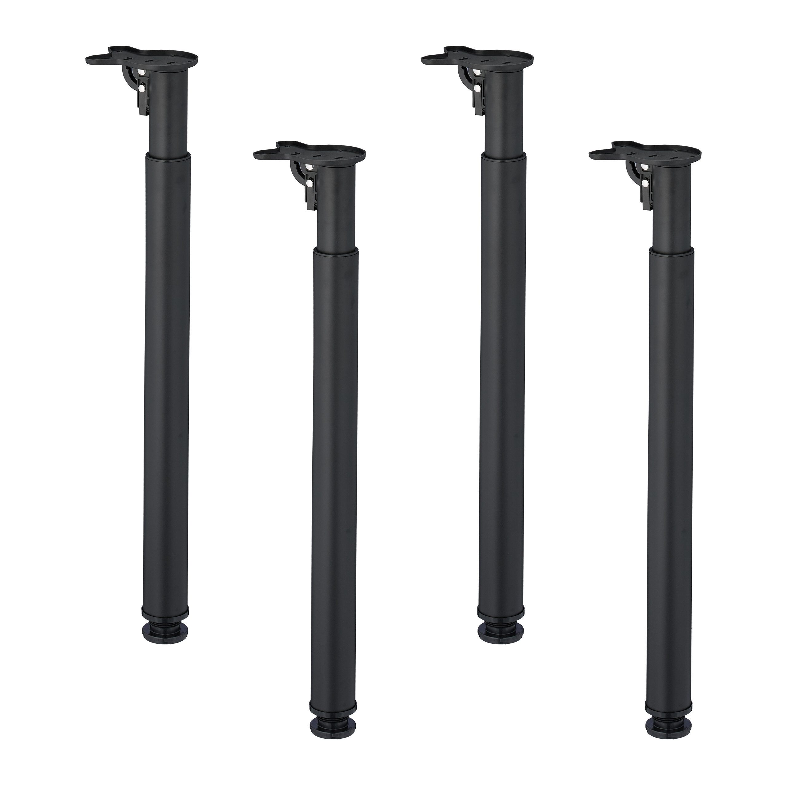 relaxdays Tischbein Tischbeine 4er Set klappbar verstellbar, schwarz