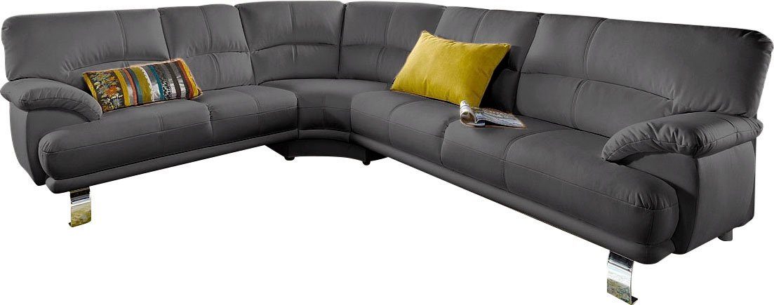TRENDMANUFAKTUR Ecksofa Cecilia in italienischem Design, modern und komfortabel, L-Form, bequeme Armlehnen, mit langem Schenkel – Bild 2 von 3