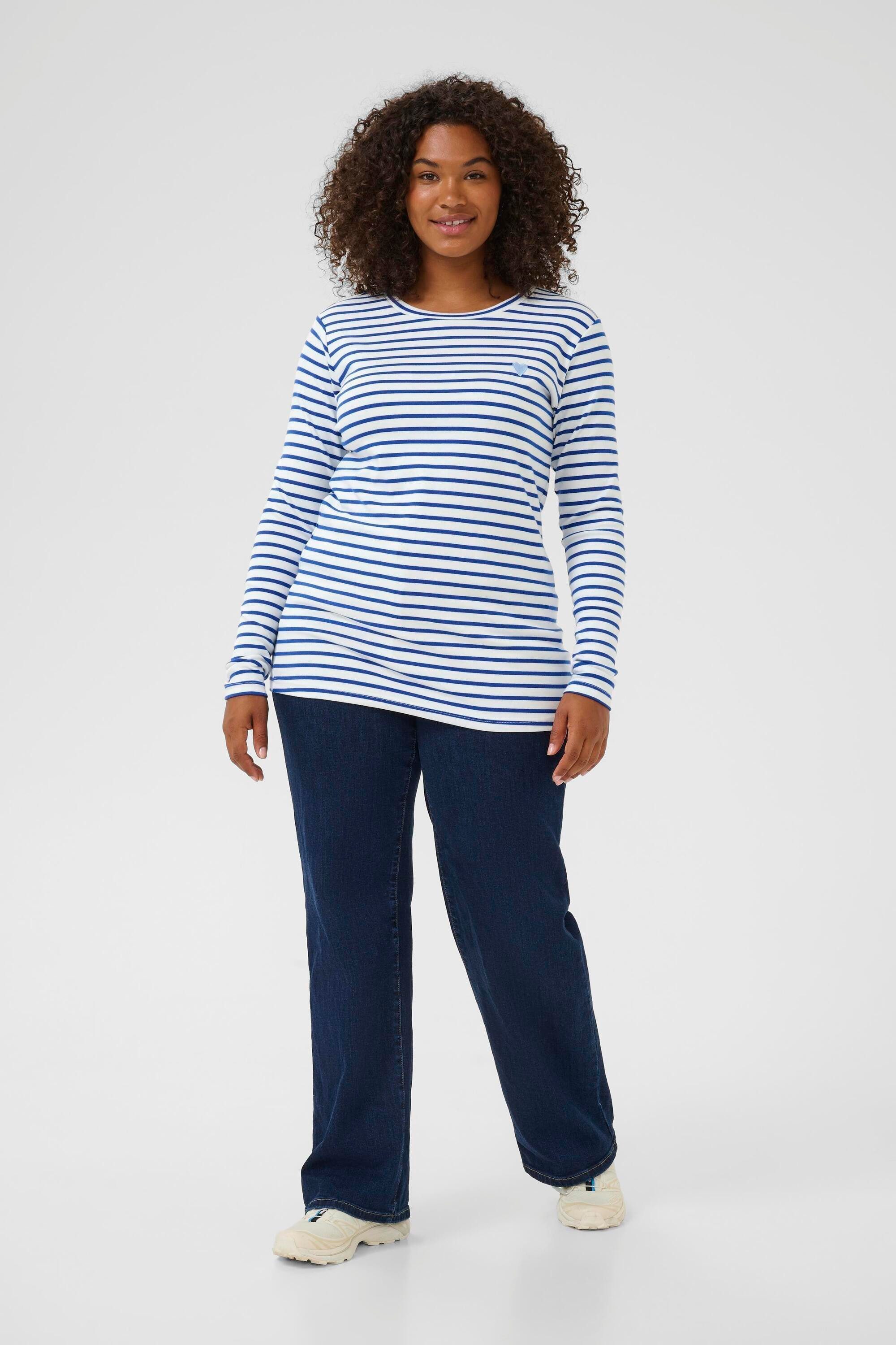 KAFFE Curve Langarmbluse Langarm-Shirt KClia Große günstig online kaufen