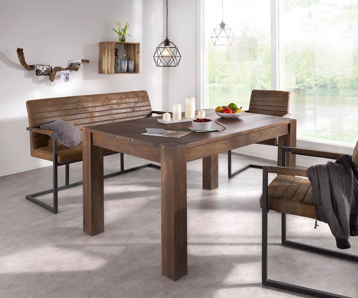DELIFE Esstisch Indra Braun 140/240x90 4 Stühle 1 Bank online kaufen OTTO