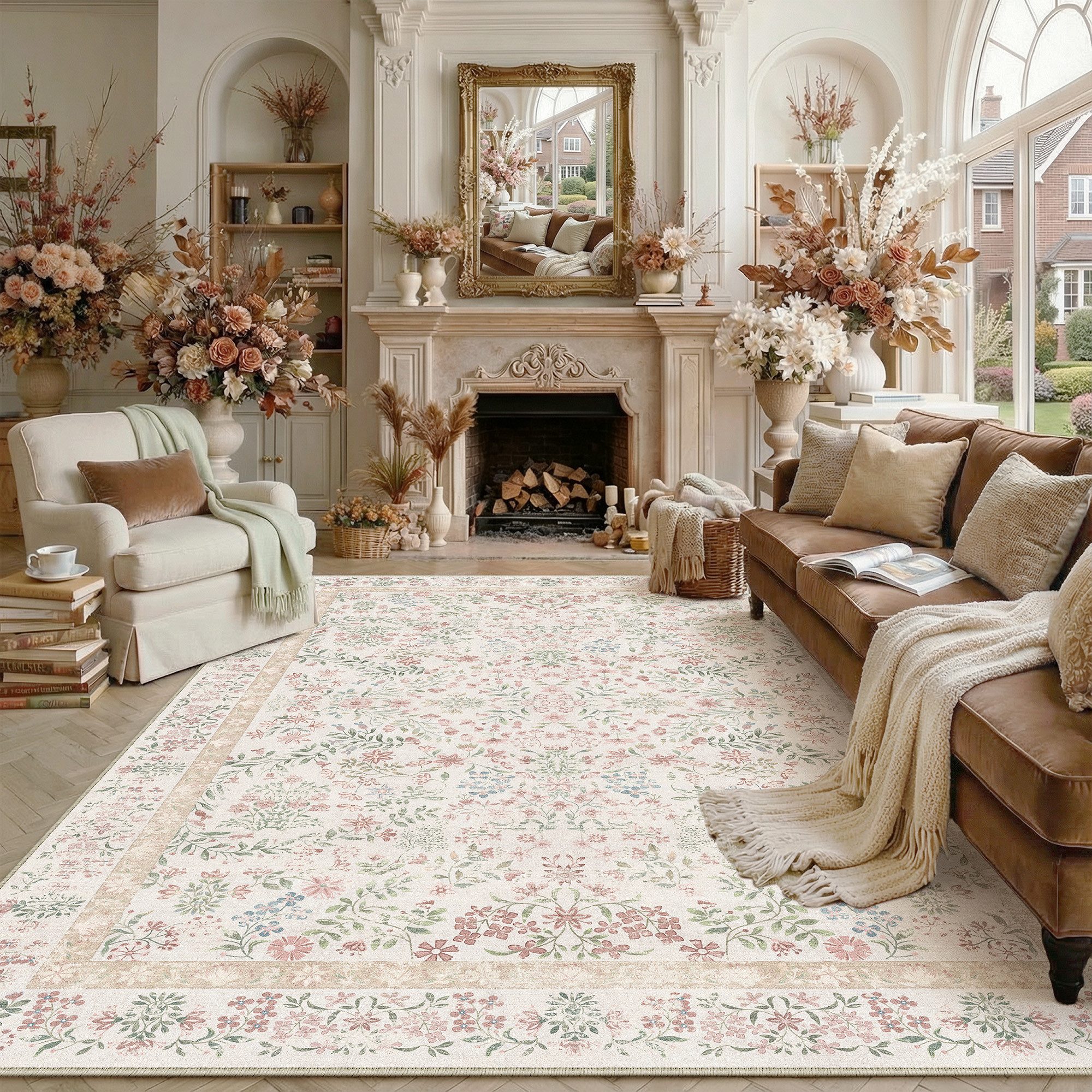 PURECOZY Teppich Kurzflor & Weich, waschbar & pflegeleicht, 120 x 180cm, Rosa, Rechteckig, Höhe: 5 mm, geeignet für verschiedene Innenräume