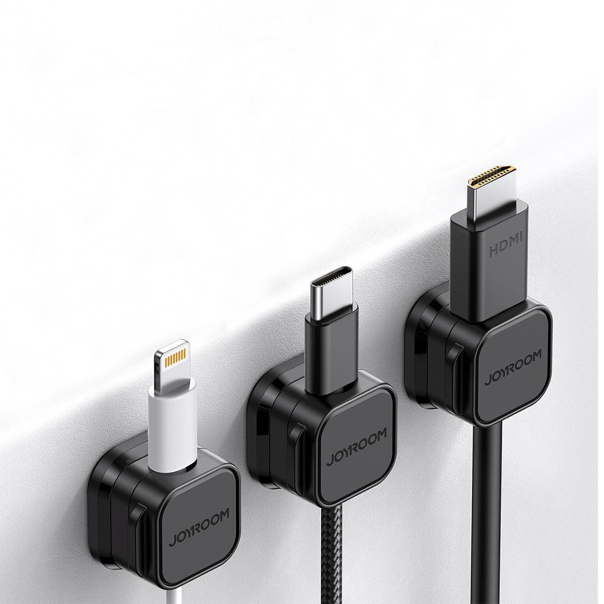 10 Stück Magnetische Kabelclips – Selbstklebend, Verstellbar, Für USB, Ladekabel & Mehr (schwarz/weiß)