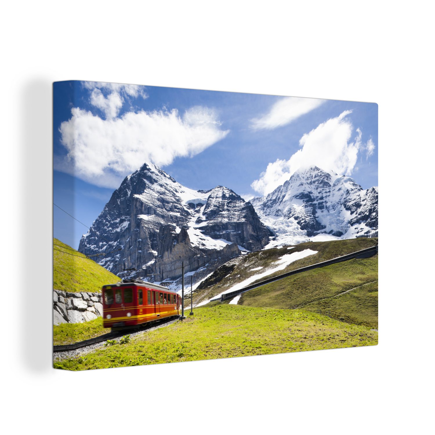OneMillionCanvasses® Leinwandbild Berg in einer Schweizer Landschaft, (1 St), Wandbild Leinwandbilder, Aufhängefertig, Wanddeko, 30x20 cm