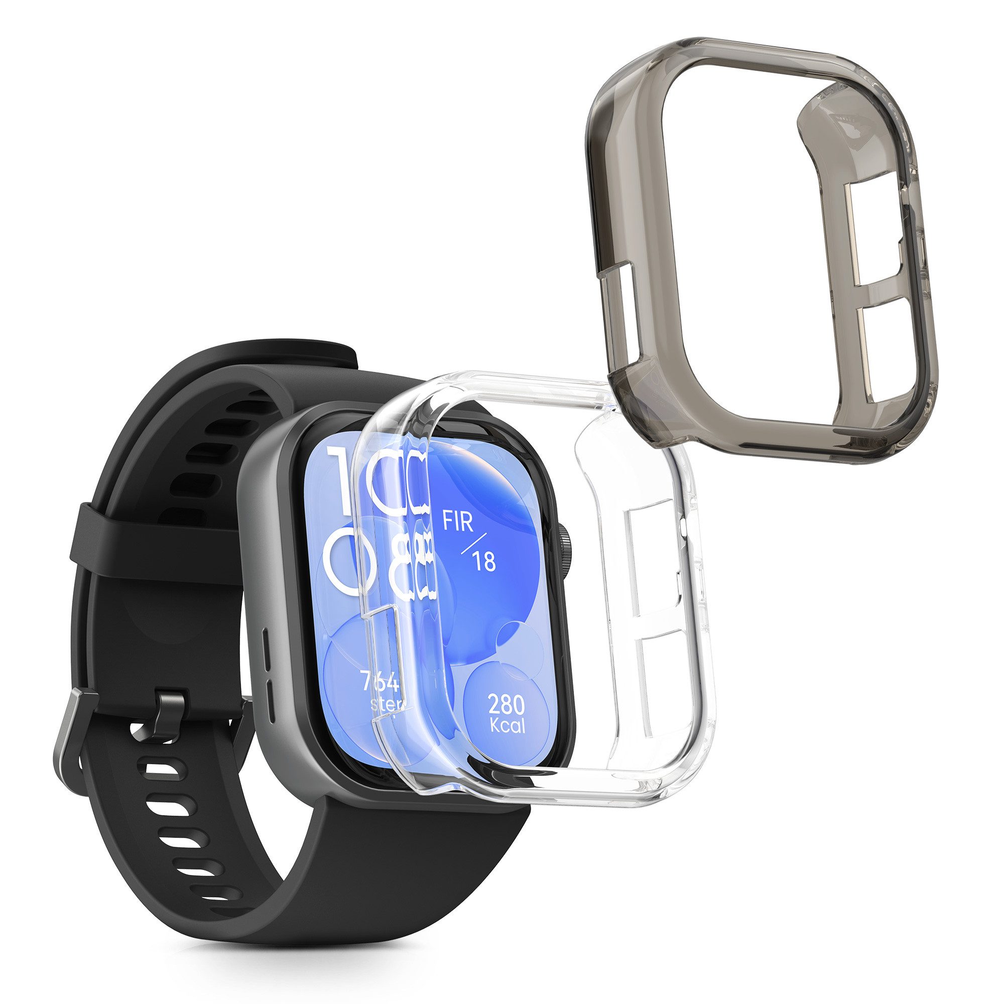 kwmobile Smartwatch-Hülle 2x Schutzhülle für Huawei Watch Fit 3, Fitness Tracker Gehäuse Hülle klar