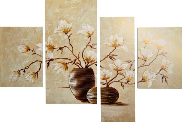DELAVITA Bild »RUMIN / Vase mit Magnolien«, (4 Stück)-Otto