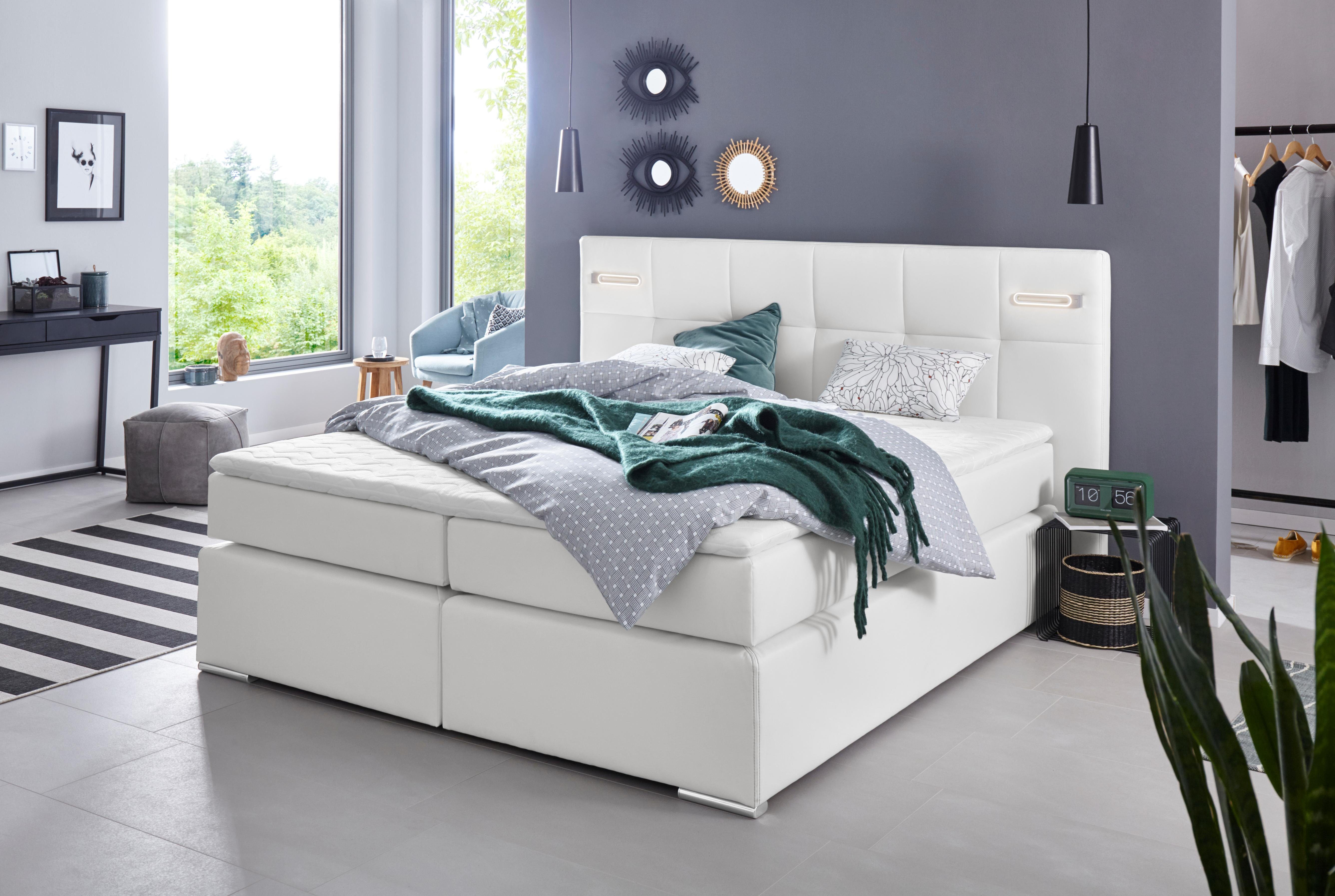 Weiße Boxspringbetten 180x200 mit Bettkasten kaufen | OTTO