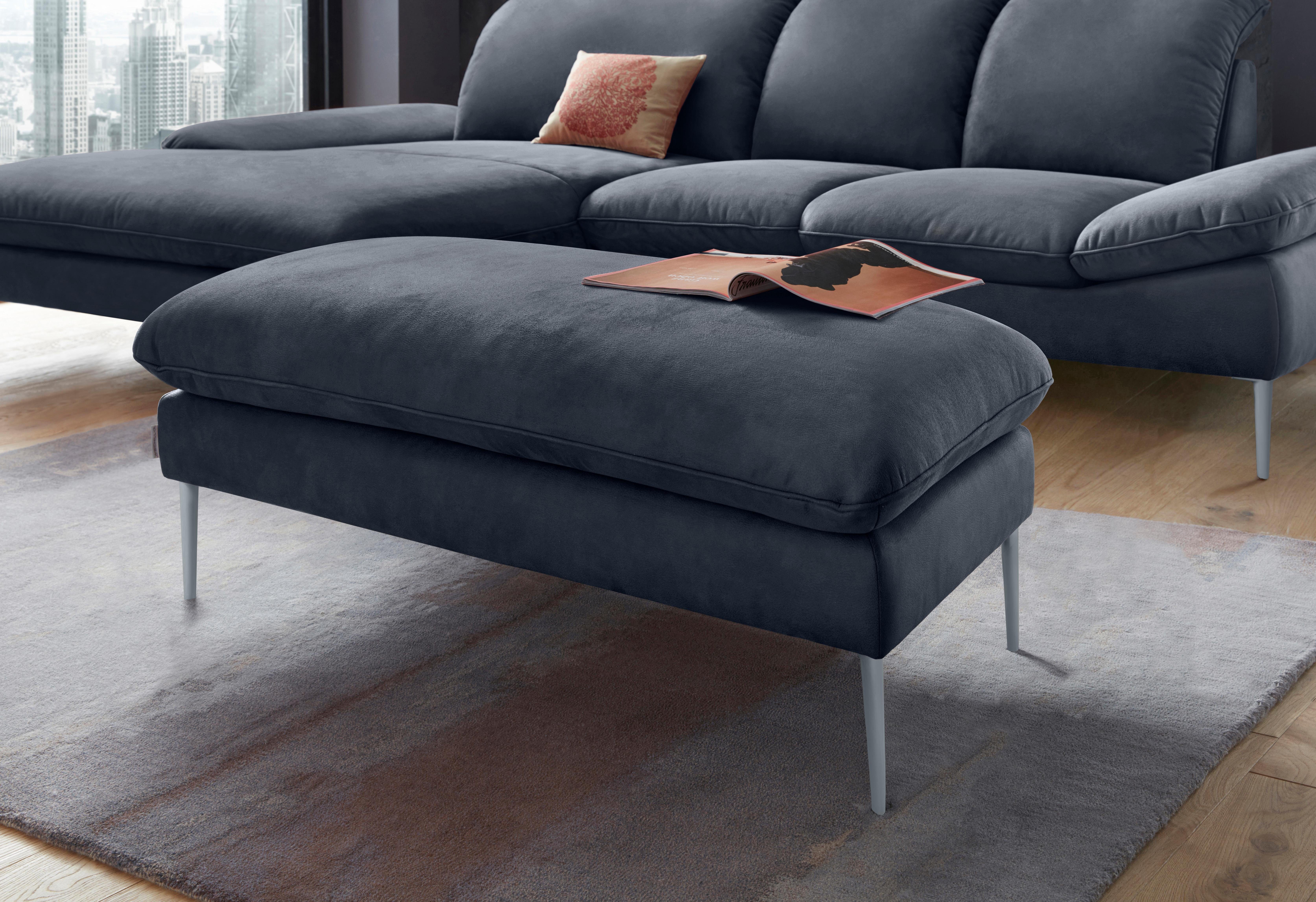 W.SCHILLIG Hocker »enjoy&MORE«, Füße silber matt, Breite 106 W.SCHILLIG Hocker enjoy&MORE blau